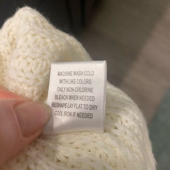 HeartSoul fringe detailed sweater ribbed knit ivory off white western boho sz S - Picture 11 of 11